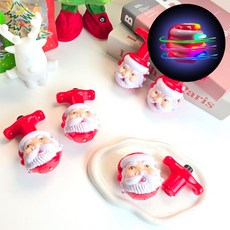 신나는 멜로디 산타 클로스 불빛 팽이 LED 크리스마스 선물, 1개