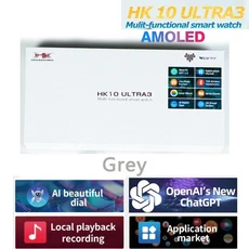 새로운 HK10 ULTRA 3 MAX 스마트워치 2025 49mm HD AMOLED 4G ROM 블루투스 네트워크 통화 로봇 시계 NFC, 02 Grey