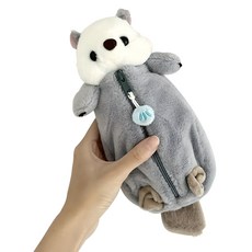 MalangJelly 模範生海狸鉛筆盒 筆袋, 1個, 灰色