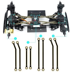 RCHUBAM Ascent18 RC 링키지 섀시 링크 로드 엔드 키트 알루미늄 하이 클리어런스 세트 Redcat Ascent‑18 1/18 스케일 크롤러 호환 가능 251684