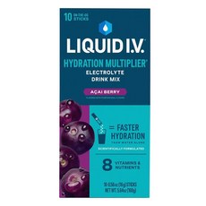 Liquid Iv Hydration Multiplier 能量倍增補充飲 巴西莓 10入, 1個, 160g