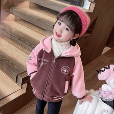 兒童卡通加絨加厚拉鍊衫 2025新款 女童休閒冬裝