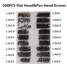500PCS 18 크기 노트북 작은 컴퓨터 교체 전자 나사 구색 수리 키트 플랫 헤드 미니 세트, 01 JorS