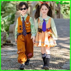迪士尼瘋狂動物城尼克兒童秋裝套裝 新款卡通造型服裝 男女童春秋裝 學校活動角色扮演服