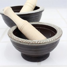 여주도예촌 국산 여주도자기 절구 깨갈이 미니 절구 세트/ 방망이 포함, 1세트