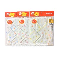 LittleBabyStore MIT 哈哈熊印花紗布肚衣 (0-6個月) 加大款 (1入)
