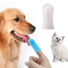 예삐스토어 실리콘 강아지 고양이 양치 골무 손가락 칫솔 치석관리 입냄새 구강관리, 화이트, 1개