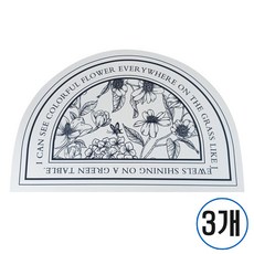 욕실매트 주방매트 빨아쓰는 규조토 발매트 꽃반원 물세탁가능 오염에강함 플라워반원형 욕조매트, 3개, 플라워 반원형 규조토발매트