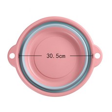 다용도 접이식 폴딩 세면 대야, 1개, 핑크 대형