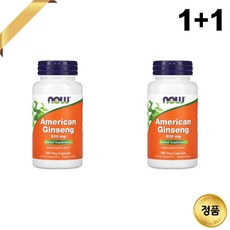 1+1 나우푸드 인삼 500mg 100 캡슐 비건 허브 글루텐프리 진세노사이드, 100정
