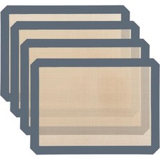 3팩 논스틱 실리콘 베이킹 매트 쿠키와 마카롱을 굽는 식품 안전 - 시트 회색, 4, Classic Gray