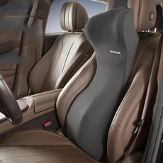 자동차 머리 받침 허리 보호 시트 등받이 요추 지지대 통합 키트 쿠션, 1개, Black