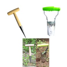 이홈앤고 모종이식기 식재봉 씨앗 모종 심기 파종 텃밭 주말농장, 식재봉+모종이식기 연한녹색