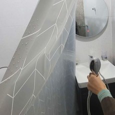 헤링본 방수 120x180 그레이 샤워커튼 비닐 45231pc 1(ea)
