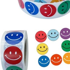 8색 믹스 스마일 스티커 (206) 대용량 500pcs OC_0404TG