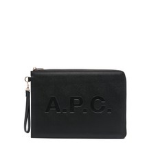 A.P.C. 데보스드 로고 가죽 클러치