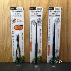 GEX 日本 五味 專業級水草夾組】不鏽鋼消光黑，水草缸造景必備，不易滑落更省力, 1個, 水草直夾 24.8cm