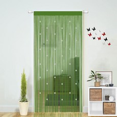 출입구용 비즈 스트링 커튼 보헤미안 침실 장식 벽걸이 문 비즈 옷장 창문 커튼 방 칸막이 프라이버시 장식 (퍼플 너비 99.1cm x 길이 200.7cm(39 x 79인치)