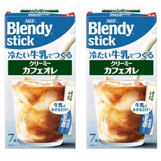 블랜디 차가운 우유로 만든 크리미 카페오레 스틱, 6.5g, 2개, 7개입