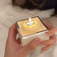 旋轉戒指盒 蛋糕小熊蠟燭 附戒指 驚喜開盒設計, 1個, 精裝款小熊旋轉禮物盒+精美手提袋禮盒+蠟