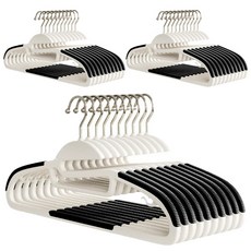 일상가 고리회전되는 목늘어남방지 투톤라운드 논슬립 어깨뿔방지 옷걸이, 30개, 블랙