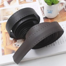 쏘잉갤러리 천연가죽바이어스, 타공, 블랙, 1개