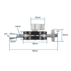 매직 암 13mm 듀얼 볼 헤드 어댑터 1/4인치 스크류 마운트 커넥터 고프로 인스타360 X5 SLR 카메라 케이지, 01 XT-XINTE Logo, 07 A