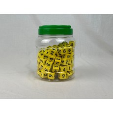 2公分 EVA 泡棉骰子 100入 台灣製造 兒童安全無毒 團體遊戲 數學教具, 黃色數字印刷100入（罐裝）, 1個