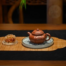 原礦朱泥筋紋葵仿古紫砂壺 210ML, 1個, 1L, 朱泥筋紋葵仿古210ml:210ml