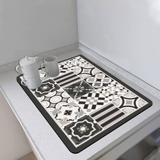 廚房碗盤瀝水墊水杯乾燥墊咖啡機浴室吸水墊餐桌檯面墊子吸水速幹廚房瀝水墊440*50cm, 1個, 廚房瀝水墊4