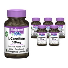 Bluebonnet 左旋肉鹼 500mg植物膠囊 無麩質, 30顆, 6罐