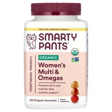 스마티팬츠 Organics 여성용 컴플리트 라즈베리맛 레몬라임맛 포도맛 베지 구미젤리 120개, SMA02081, 1개