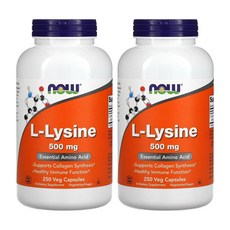 나우푸드 L-라이신 500mg 250캡슐 x2, 250정, 2개
