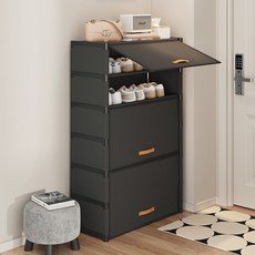 ZOZOFO 신발장 신발정리대 9단 다용도 수납 선반 현관신발장 신발수납장 140cm, [9단-높이140cm]-블랙, 1개