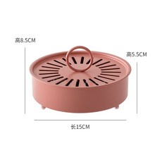 蚊香架 蚊香盒 蚊香盤 蚊香座-鏤空金屬蚊香托盤，居家室內外防蚊必備, 粉色_加蓋防燙 安全有保障