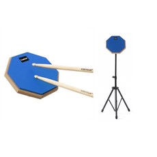 OW 드럼패드 세트 스틱 저소음 스탠드 블루 실리콘 연습용, 1세트