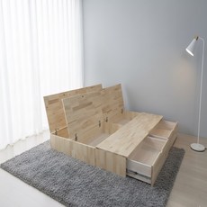 (아라공방)3서랍 벙커수납 K LK 싸이즈 원목수납침대, 1600싸이즈(서랍+벙커+벙커), 무헤드