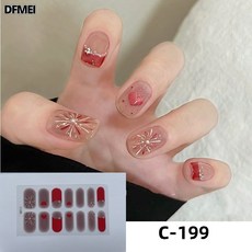 DFMEI 新款上新美甲貼指甲貼紙美甲貼紙立體指甲貼, 1個, C199:如圖