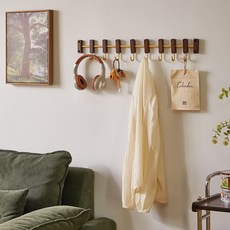 [특가 할인] 에코소라노 무타공 접착식 다용도 벽걸이 후크 옷걸이 행거 특가할인, 월넛