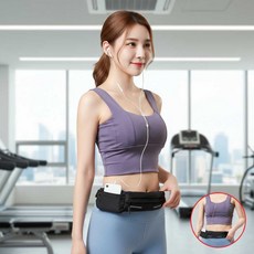 흔들리지않는 러닝벨트 마라톤 조깅 가방 허리 힙색, 그레이, 1개