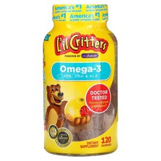 릴크리터스 오메가3 키즈오메가3 어린이오메가3 라즈베리-레모네이드 맛 구미젤리 120개, 1개