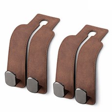 준랩 차량용 헤드 홀더 후크 가방 걸이 거치대, 브라운, 2개