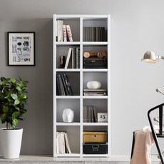아씨방가구 심플 80cm 5단 책장 책꽂이, 화이트