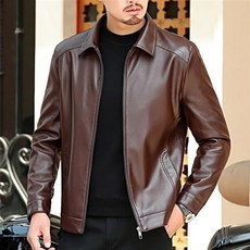 AOKADA 남성 PU 레더자켓 트렌디 방수 방풍 가죽자켓