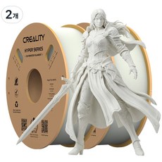 Creality 크리알리티 Hyper PLA 필라멘트 고속 프린팅 3D 프린터 고속 필라멘트 1KG, 흰색+흰색, HYPER SERIES