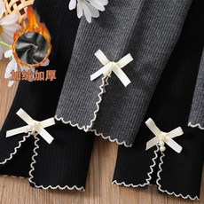 【秋冬兒童保暖褲子】女童蝴蝶結加絨打底褲時尚冬季加厚外穿彈力褲子寶寶中小童長褲子