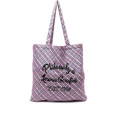 필로소피디로렌조세라피니 로고 프린트 체크 비치 백