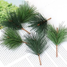 PVC 솔잎가지 2색 선택 가능 인테리어 소품 솔잎가랜드 솔잎청 솔잎김 사용 가능, PL1099 다크그린 (이십개입X1봉