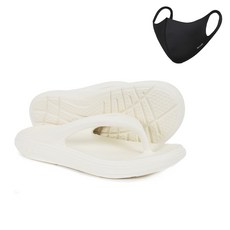 FILA 斐樂 人字拖PONG T拖鞋+運動時尚口罩, 240, 米色