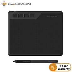 GAOMON S620 6.5x4 인치 디지털 그래픽 태블릿 아트 쓰기 보드 그리기 및 게임 OSU 8192 레벨 펜 태블릿, Black